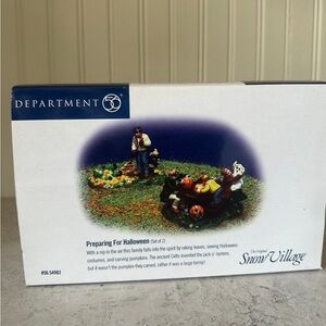 Department 56 Snow Village Preparing For Halloween 2 Piece Set New Open Box